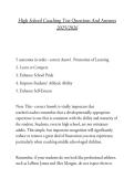 High School Coaching Test Questions And Answers 2025&sol;2026