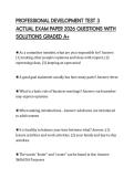PROFESSIONAL DEVELOPMENT TEST 3 ACTUAL EXAM PAPER 2026 QUESTIONS WITH SOLUTIONS GRADED A&plus;
