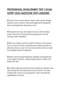 PROFESSIONAL DEVELOPMENT TEST 3 EXAM SCRIPT 2026 QUESTIONS WITH ANSWERS