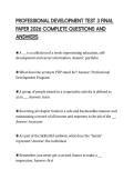 PROFESSIONAL DEVELOPMENT TEST 3 FINAL PAPER 2026 COMPLETE QUESTIONS AND ANSWERS