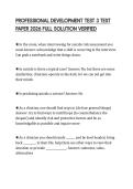 PROFESSIONAL DEVELOPMENT TEST 3 TEST PAPER 2026 FULL SOLUTION VERIFIED