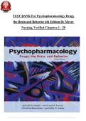 TEST BANK For Psychopharmacology&colon; Drugs&comma; the Brain&comma; and Behavior&comma; 4th Edition By Meyer Nursing&comma; Verified Chapters 1 - 20&comma; Complete Newest Version