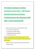 NYC Water Distribution Facilities  Contractor License Exam &ndash; 100 Practice  Questions And Correct Answers  &lpar;Verified Answers&rpar; Plus Rationales 2026  Q&A &vert; Instant Download Pdf