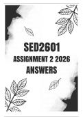SED2601 Assignment 2 &lpar;COMPLETE ANSWERS&rpar; 2026