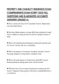 PROPERTY AND CASUALTY INSURANCE EXAM COMPREHENSIVE EXAM SCRIPT 2025 FULL QUESTIONS AND ELABORATED ACCURATE ANSWERS GRADED A&plus;