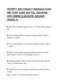 PROPERTY AND CASUALTY INSURANCE EXAM PREP STUDY GUIDE 2025 FULL QUESTIONS WITH VERIFIED ELABORATED ANSWERS GRADED A&plus;