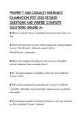 PROPERTY AND CASUALTY INSURANCE EXAMINATION TEST 2025 DETAILED QUESTIONS AND VERIFIED COMPLETE SOLUTIONS GRADED A&plus;