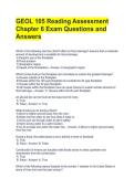 GEOL 105 Reading Assessment Chapter 6 Exam Questions and Answers 