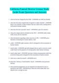 California Funeral Director License Study Guide Exam Questions and Answers