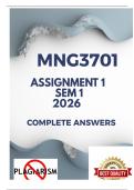 MNG3701 Assignment 1 Semester 1 2026 -  &lbrack;COMPLETE QUESTION AND ANSWERS&rsqb;