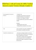 FRM Part 1 with all Correct & 100&percnt; Verified Answers &vert;Latest Version &vert;Already Graded A&plus; 