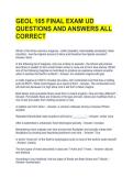 GEOL 105 FINAL EXAM UD QUESTIONS AND ANSWERS ALL CORRECT 