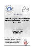 FOR3705 Assignment 1 &lpar;COMPLETE ANSWERS&rpar; Semester 1 2026 - DUE March 2026&semi;100&percnt; trusted &comma;comprehensive and complete reliable solution with clear explanation