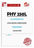 PHY 250L LAB 1 EXPERIMENT EXAM STRAIGHTERLINE &lpar;2026&sol;2027&rpar; &lpar;PDF&rpar;