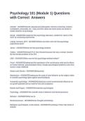 Psychology 101 &lpar;Module 1&rpar; Questions with Correct  Answers