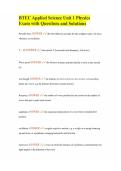 BTEC Applied Science Unit 1 Physics Exam with Questions and Solutions 