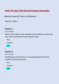 EDUC 701 Quiz&sol; SOE Doctoral Program Orientation&sol;100&percnt; Verified Questions & Answers&sol;Updated