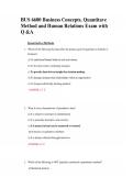 BUS 6600 Business Concepts&comma; Quantitave Method and Human Relations Exam with Q &A