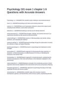 Psychology 101 exam 1 chapter 1-5 Questions with Accurate Answers