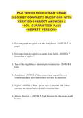 HCA Written Exam STUDY GUIDE  2026&sol;2027 COMPLETE QUESTIONS WITH  VERIFIED CORRECT ANSWERS &vert;&vert;  100&percnt; GUARANTEED PASS  <NEWEST VERSION> 