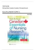 Test Bank for Polit and Beck&rsquo;s Canadian Essentials of Nursing Research &ndash; 4th Edition &lpar;Kevin Woo&rpar; &vert; Evidence-Based Nursing Exam Prep 2025&sol;2026