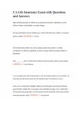 CA Life Insurance Exam with Questions and Answers