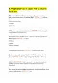 CA Optometry Law Exam with Complete Solutions