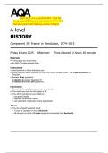 2025 AQA A-Level HISTORY 7042&sol;2H  Component 2H France in Revolution&comma; 1774&ndash;1815  Question paper and Marking scheme Merged 