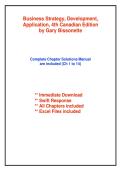 Solution Manual for Business Strategy&colon; Development&comma; Application 4th Canadian Edition by Gary Bissonette &vert; Latest Update 2026 &vert; Verified Solutions &vert; A&plus; Exam Prep