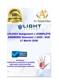 LPL4804 Assignment 1 &lpar;COMPLETE ANSWERS&rpar; Semester 1 2026 - DUE 17 March 2026&semi;100&percnt; trusted &comma;comprehensive and complete reliable solution with clear explanation