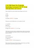 CAL FIRE Basic Fire Protection Knowledge Assessment FAE FC Exam with Questions and Answers