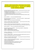 MARINE CORPS RECRUITING COMMAND ENLISTMENT PROCESSING MANUAL BRC 01 &ndash; 08 WITH ALL CORRECT & 100&percnt; VERIFIED ANSWERS