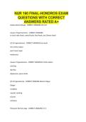 NUR 160 FINAL-HONDROS EXAM QUESTIONS WITH CORRECT ANSWERS RATED A&plus;