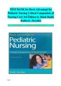 Test Bank for Davis Advantage for Pediatric Nursing&colon; Critical Components of Nursing Care&comma; 3rd Edition &ndash; Complete Questions & Answers &lpar;Diane Rudd & Kathryn Kocisko&rpar; &vert; ISBN 9780803669833 &vert; 2026