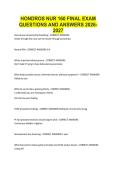 HONDROS NUR 160 FINAL EXAM QUESTIONS AND ANSWERS 2026-2027