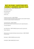 NUR 160 Exam 1 QUESTIONS WITH CORRECT ANSWERS GRADED PASS