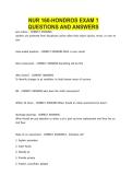 NUR 160-Hondros Exam 1 QUESTIONS AND ANSWERS