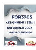 FOR3705 Assignment 1 &lpar;COMPLETE ANSWERS&rpar; Semester 1 2026 - DUE March 2026&comma; Correct solutions and explanations&period;