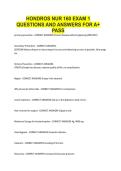 Hondros NUR 160 Exam 1 QUESTIONS AND ANSWERS FOR A&plus; PASS