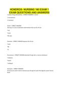 Hondros- Nursing 160 exam 1 EXAM QUESTIONS AND ANSWERS