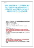 OSSF DR ACTUAL EXAM PREP 2026 &vert;ALL QUESTIONS AND CORRECT DETAILED ANSWERS &vert;ALREADY A GRADED &vert;NEW AND REVISED