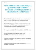 OSSF DR PRACTICE EXAM 2026 &vert;ALL QUESTIONS AND CORRECT DETAILED ANSWERS &vert;ALREADY A GRADED &vert;NEW AND REVISED