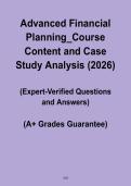 Advanced Financial Planning &vert; Course Content & Case Study Analysis