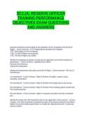 SCCJA&colon; RESERVE OFFICER TRAINING PERFORMANCE OBJECTIVES EXAM QUESTIONS AND ANSWERS