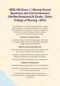 NSG-430 Exam 1 &vert; Newest Actual Questions and Correct Answers &lpar;Verified Solutions&rpar; A Grade - Galen College of Nursing - GCU  