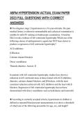 ABFM HYPERTENSION ACTUAL EXAM PAPER 2023 FULL QUESTIONS WITH CORRECT ANSWERS