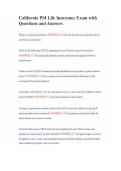 California PSI Life Insurance Exam with Questions and Answers