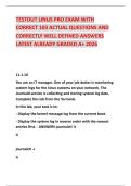 TESTOUT LINUS PRO EXAM WITH CORRECT 103 ACTUAL QUESTIONS AND CORRECTLY WELL DEFINED ANSWERS LATEST ALREADY GRADED A&plus; 2026