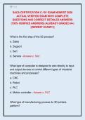 SACA CERTIFICATION C-101 EXAM NEWEST 2026  ACTUAL VERIFIED EXAM WITH COMPLETE  QUESTIONS AND CORRECT DETAILED ANSWERS  &lpar;100&percnt; VERIFIED ANSWERS&rpar; &vert;ALREADY GRADED A&plus;&vert;  &vert;&vert;NEWEST EXAM&excl;&excl;&excl;&vert;&vert;