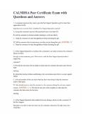 CALMHSA Peer Certificate Exam with Questions and Answers